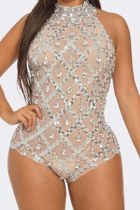 Gorgeous Rhinestone Handmade Romper